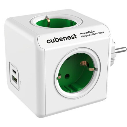 Cubenest PowerCube Original USB A+C PD 20 W zöld